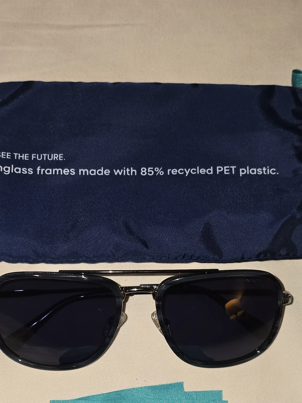 NWOT GANT Conti Senator G20 Flex Aviator Sunglasses Full Set 58-16-140